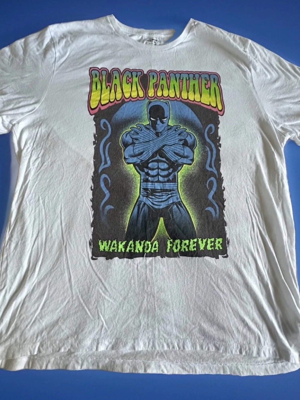 Black Panther Shirt Mens 2XL Marvel Wakanda Forever Graphic Tee 2022 Pop Culture